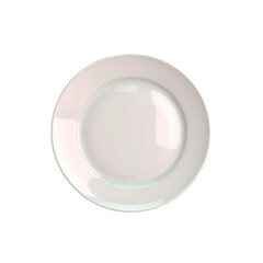 A white plate with blue rim on Transparent Background