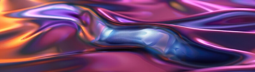 Cloth fabric gradient waves abstract background. Iridescent glass wavy surface. Liquid surface, ripples, reflections. 3d render illustration.