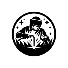 Welder logo design vector illustration. Welder logo vector