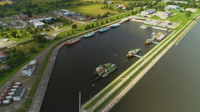 Marina Lagoon Wloclawek Wisla Przystan Zalew River Vistula Aerial View Poland