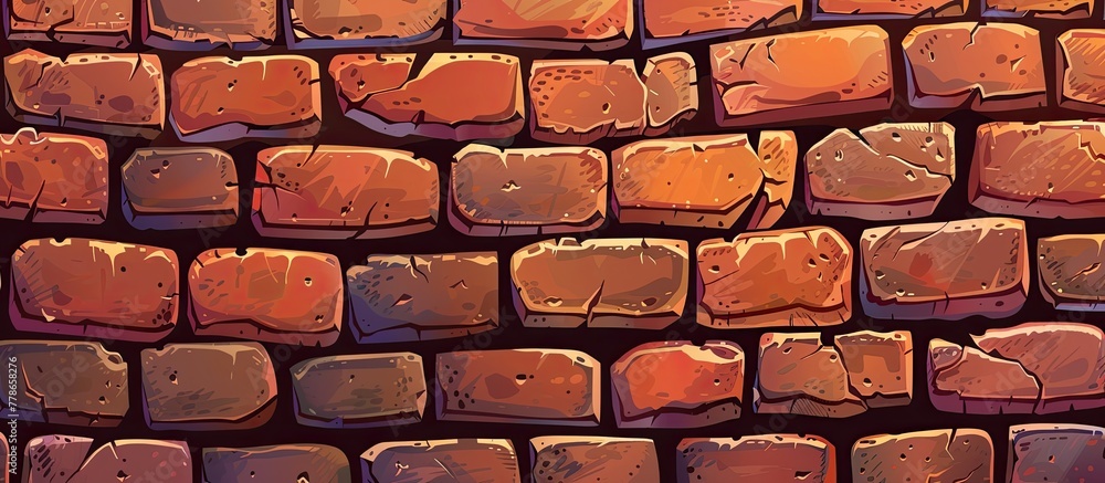 Poster a closeup view of a buildings red brick wall, showcasing the intricate brickwork pattern and symmetr