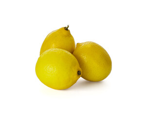 Lemon isolated on white background. Lemon fruit Clipping Path. 