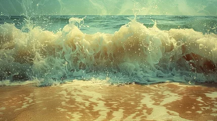 Poster Hot Sand and Cool Waves, Textured Summer Sensations Photography © Manyapha