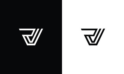 Creative and Minimalist Letter RV Logo Design