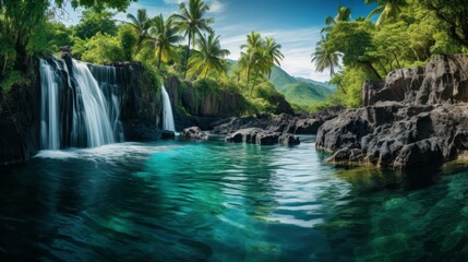 Stunning Tropical Waterfall