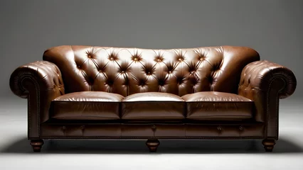 Fototapeten Generative KI Winchester Couch auf weißem Hintergrund © Stefan