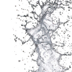 side view of splash water transparent isolated on white PNG
