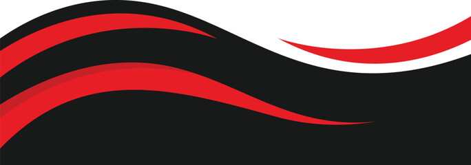 Abstract black and red gradient banner background, graphic design banner pattern background template with dynamic curve shapes
