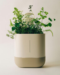 A compact energy-saving air purifier that uses plants from diverse ecosystems