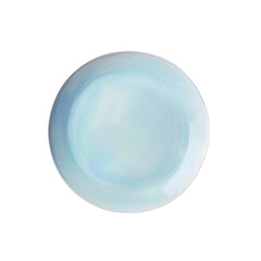 White plate with blue rim on Transparent Background