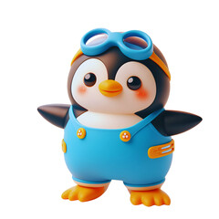 Cute penguin collection wear swimming suit  in summer png.