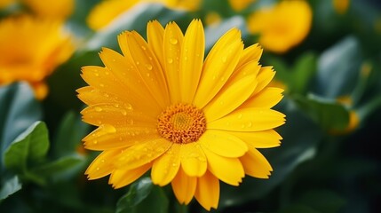 Beautiful calendula medicinal flower.