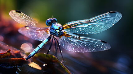 Beautiful bright Dragonfly - obrazy, fototapety, plakaty