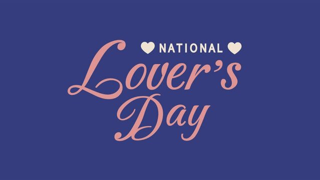 National Lover's Day Text Animation. Great for National Lover's Day Celebrations with transparent background, for banner, social media feed wallpaper stories