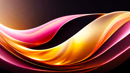 The glowing waves flow smoothly against the dark background