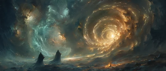 Foto op Plexiglas Dark lords summoning storms of cosmic energy © AlexCaelus