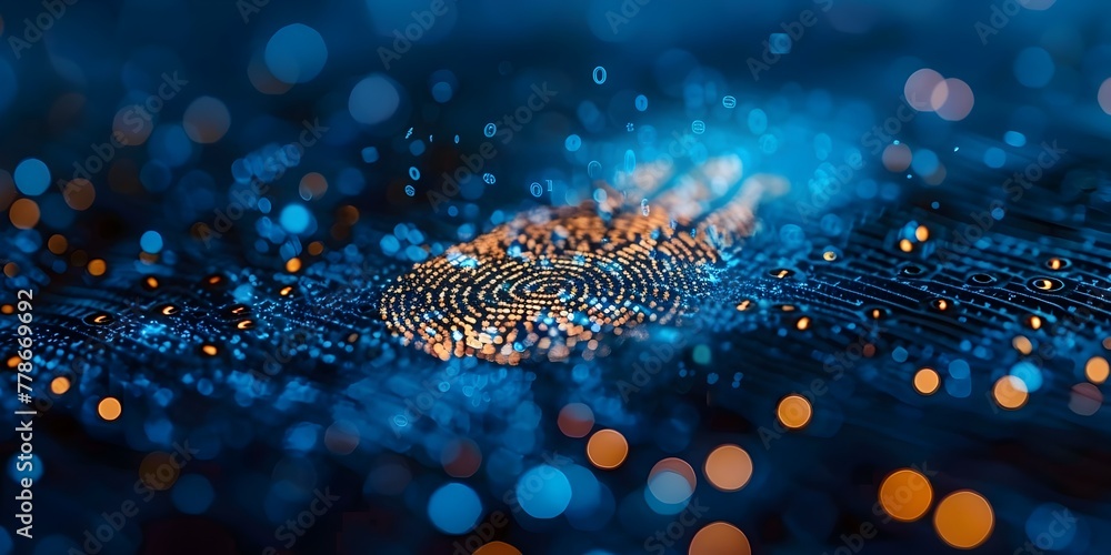 Poster fingerprint data encryption ensuring privacy and security in the digital age