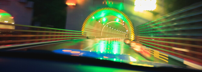 Driving car into a tunnel