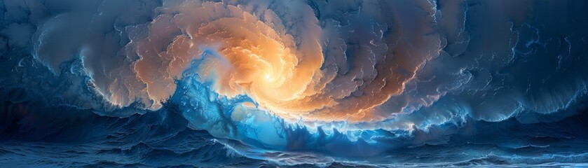 Sapphire Swirl storms rage over Solar Spectrum deserts - obrazy, fototapety, plakaty