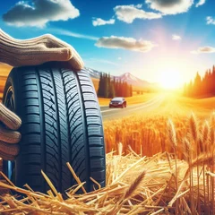 Fotobehang A poster with a tire that says quot a car quot on it © MDRAYHAN