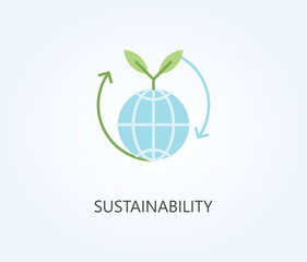 Sustainability vector, icon or logo sign symbol illustration.