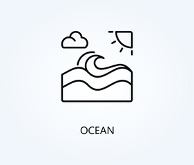Ocean vector, icon or logo sign symbol illustration.