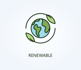 Renewable vector, icon or logo sign symbol illustration.