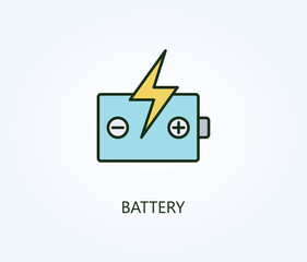 Battery vector, icon or logo sign symbol illustration.
