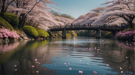 Sakura Serenity by the Bridge.