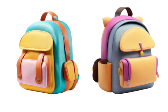 school backpack isolated on white