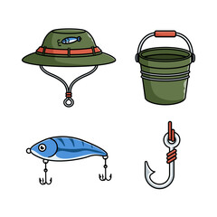 collection of fishing gear design element design