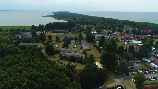 Panorama Baltic Sea Lake Jamno Lazy Morze Las Aerial View Poland