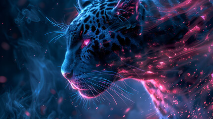 Cool Epic Artistic Beautiful and Unique Illustration of 
 tiger, generative Ai - obrazy, fototapety, plakaty