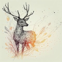 elk head is in line with the particles.with Generative AI technology	