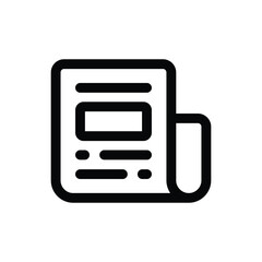 Simple Newspaper line icon isolated on a white background	