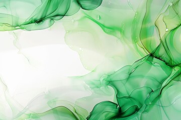 Green and White Background With Billowing Smoke