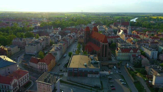 Panorama Of Saint Mikolaj Church Brzeg Kosciol Aerial View Poland