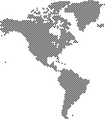 Fototapeta na wymiar Tetragon map of North and South America continent