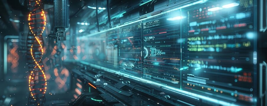 Genetic modification in a futuristic lab