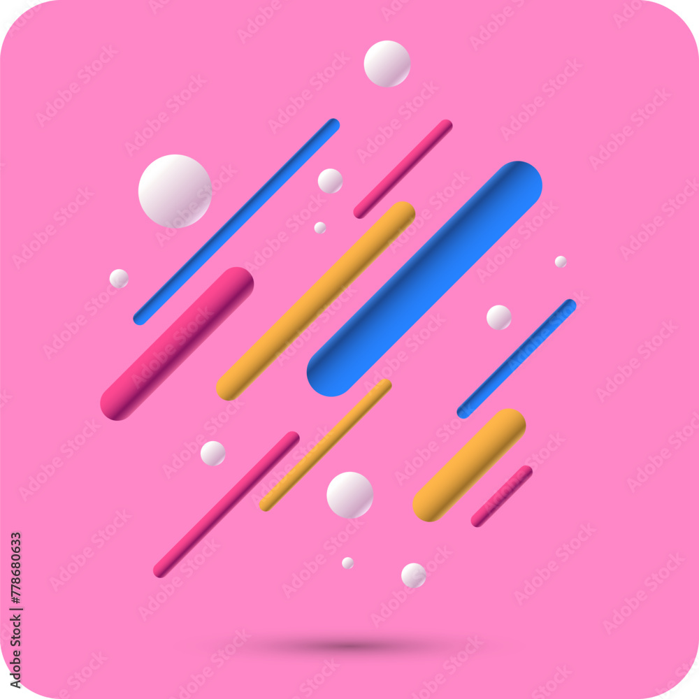 Poster abstract composition with dynamic and geometric shapes. modern template for advertising, vector back