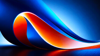 The glowing waves flow smoothly against the dark background