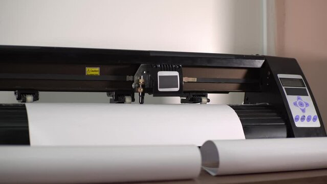 plotter cutting. polymer material. vinyl film. High-quality shooting in 4K format.