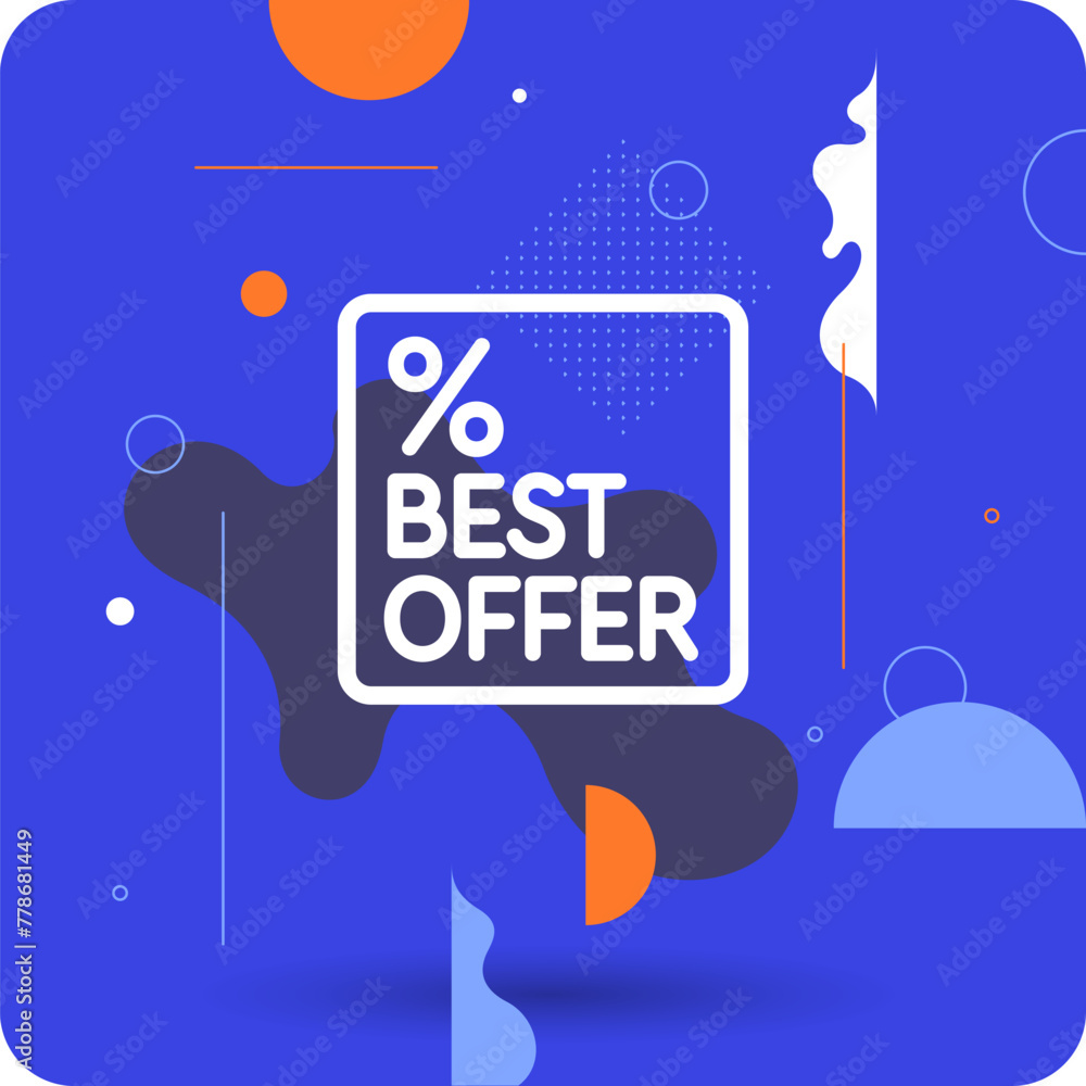 Poster poster sale. bright abstract background with various geometric elements. a composition of various sh