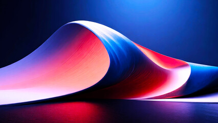 The glowing waves flow smoothly against the dark background
