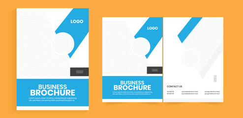 Bifold brochure design. Bifold brochure templates. The annual report cover page design. Corporate vertical booklet, company profile design. A4 business planning template.