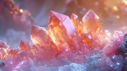 a close up of a bunch of rocks with a lot of crystals on top of the rocks in front of them. - obrazy, fototapety, plakaty