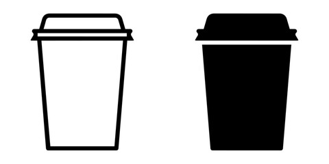 ofvs573 OutlineFilledVectorSign ofvs - take away coffee cup vector icon . take-away eco-friendly tableware sign . isolated transparent . black outline filled version . AI 10 / EPS 10 . g11916