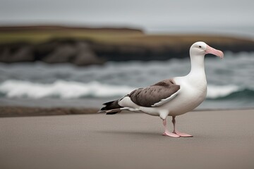Fototapeta premium albatross bird in sea | seagulls on the beach