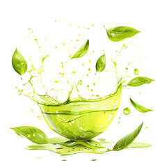Soothing splash of aromatic green tea, with tea leaves
