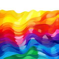 illustration of Rainbow flag, Isolated on transparent PNG background, Generative ai - obrazy, fototapety, plakaty